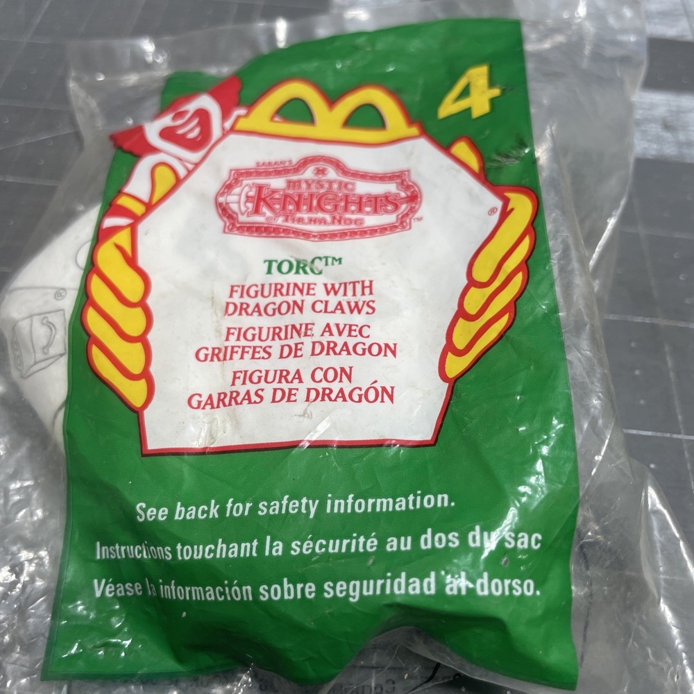 McDonald's Happy Meal Toy #4 Mystic Nights Torque Figurine With Dragon, Claw NOS